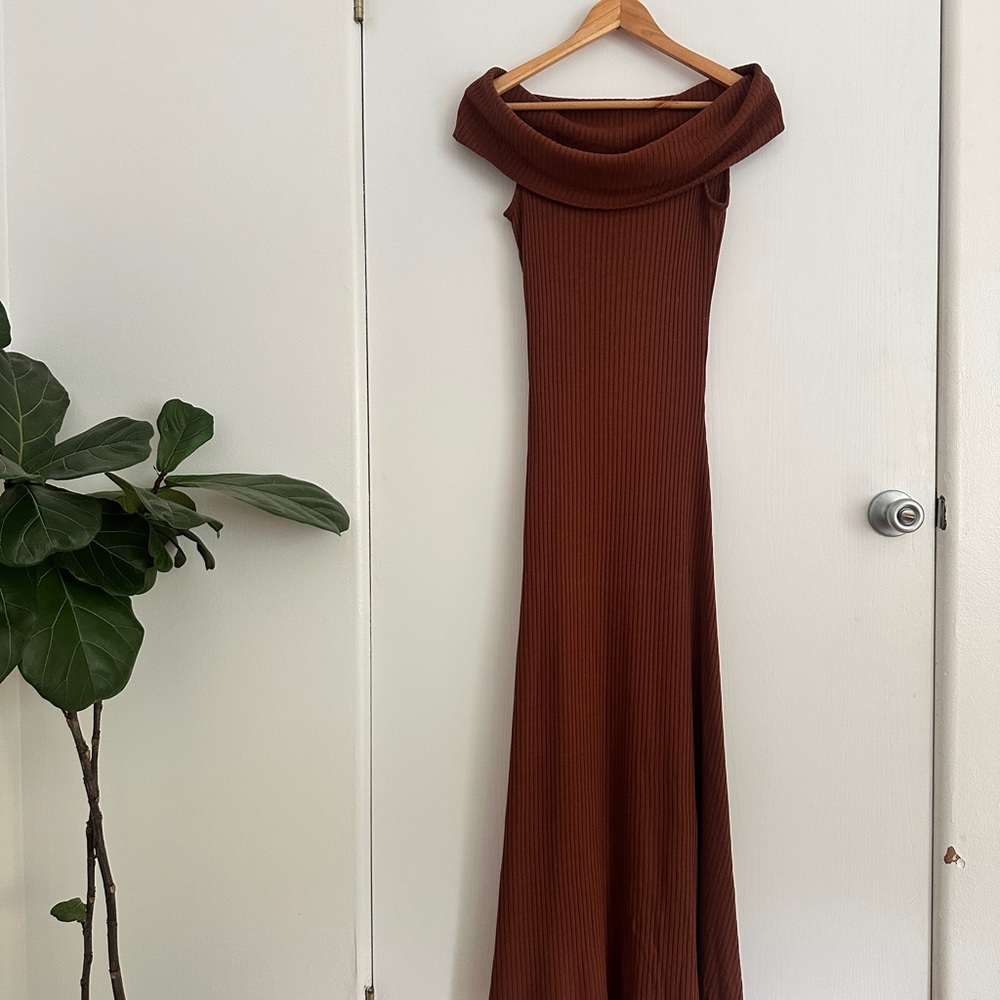 Mara Hoffman Imogen Strapless Brown Dress